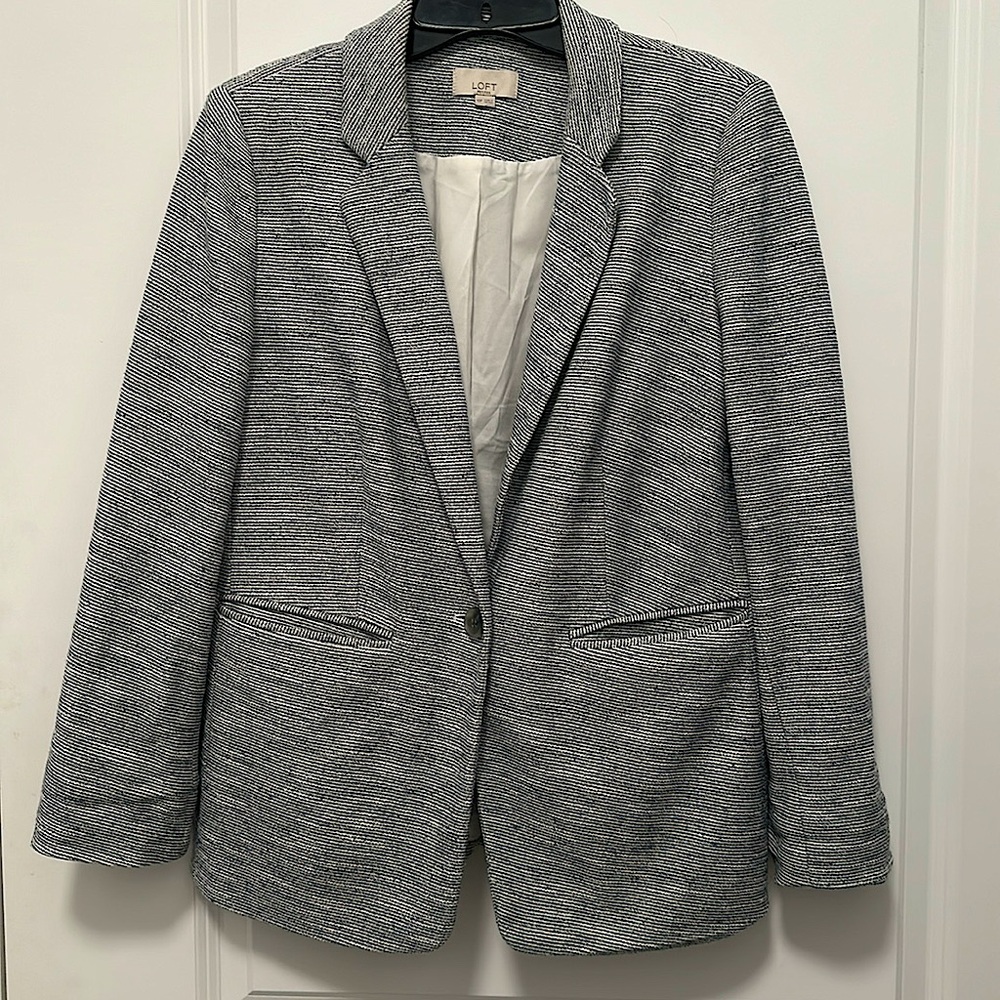 Loft blue and white blazer